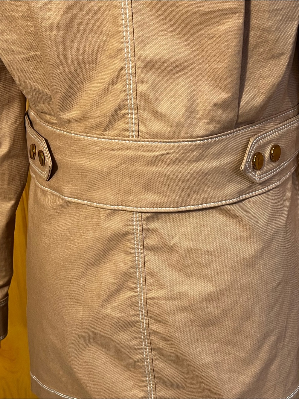 Veronica Beard Keswick Topstitch Cotton Khaki Utility Jacket Size-4 - Picture 7 of 12